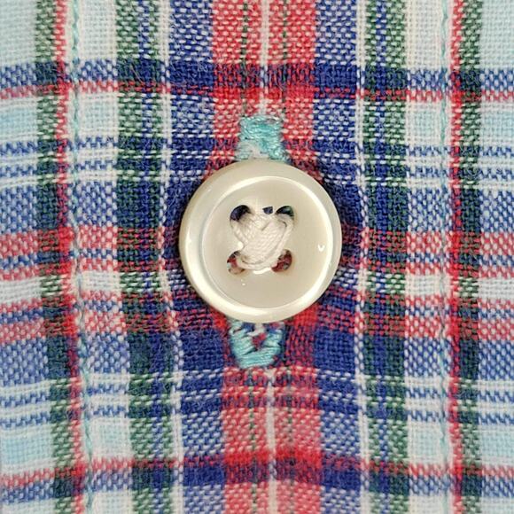 Polo Ralph Lauren Shirt Oxford Men's L Blue Red Plaid SS Button Down Blake - Picture 4 of 10